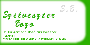 szilveszter bozo business card