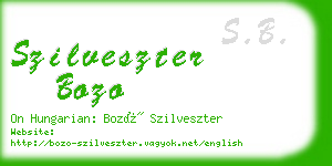 szilveszter bozo business card